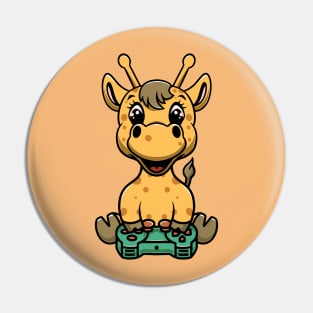 Cute Giraffe Playing Game Pin