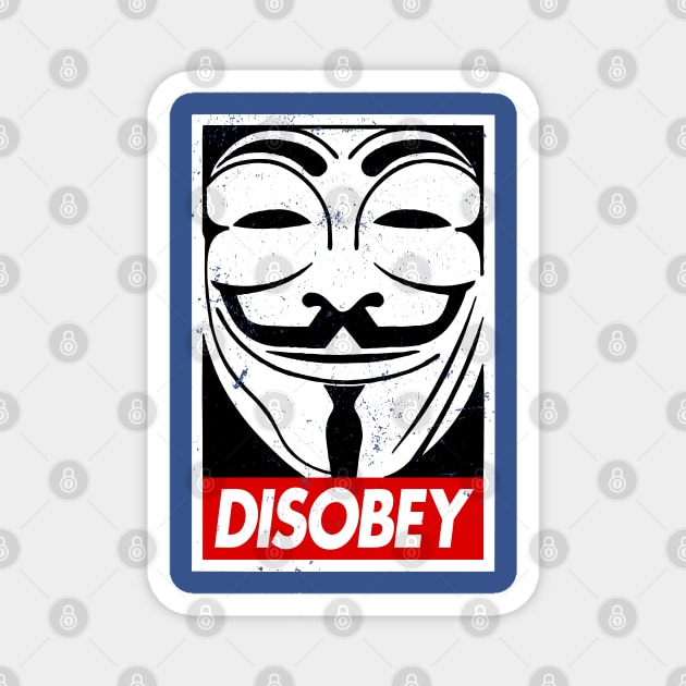 V For Vendetta Guy Fawkes Mask Disobey Magnet by CultureClashClothing