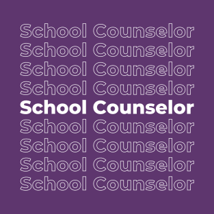 School Counselor - repeating text white T-Shirt