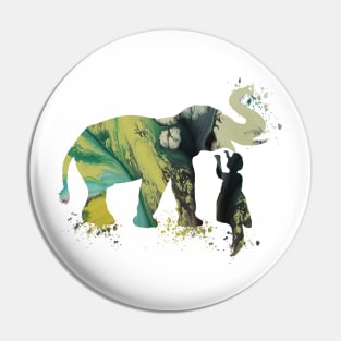 Elephant and child Pin