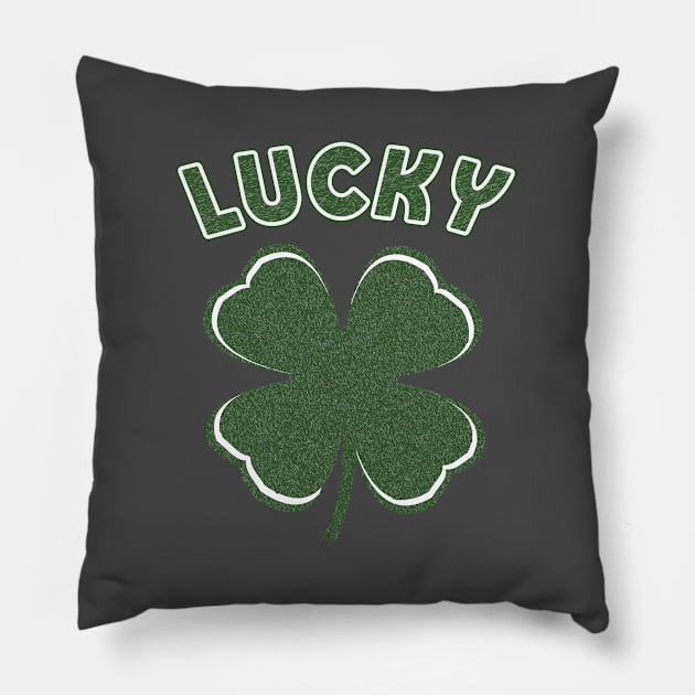 Retro Green Lucky Shamrock Pillow by GLStyleDesigns