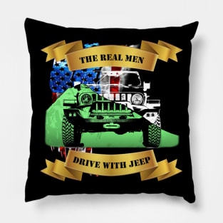 4x4 truck US Flag to men Pillow