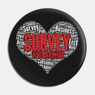 Survey researcher Heart Shape Word Cloud Design design Pin