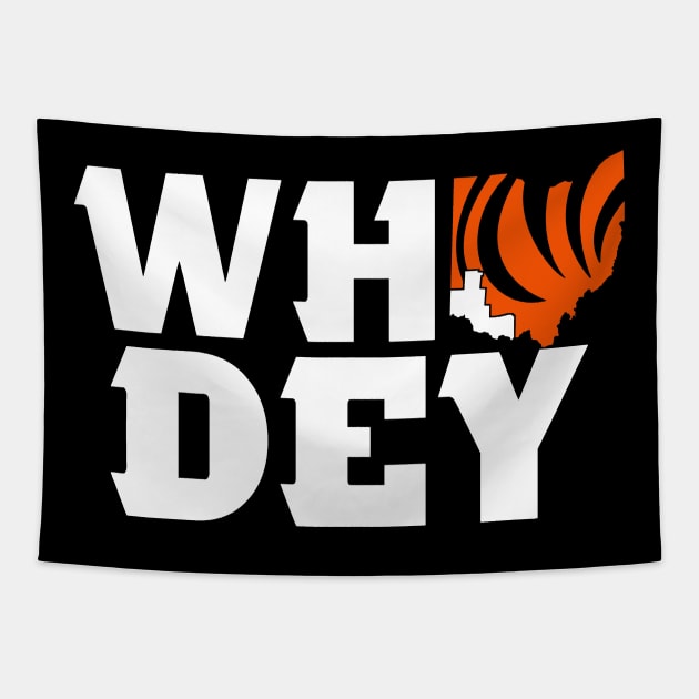 Who Dey, Cincinnati Football themed Tapestry by FanSwagUnltd