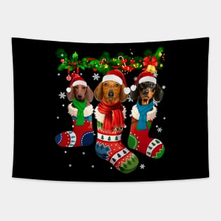 Dachshund In Christmas Sock Tapestry