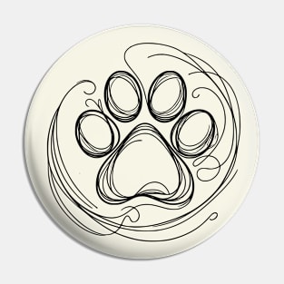 Cute dog paw print mono line pet footprint minimal design, pet paw print Pin