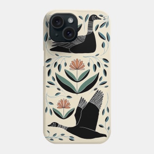 Folk Art Inspired Canadian Geese Phone Case