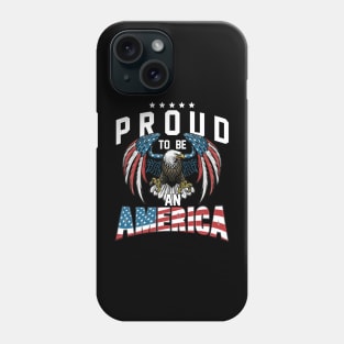 Proud To Be An American Graphic Eagle American Flag Ribbon Phone Case