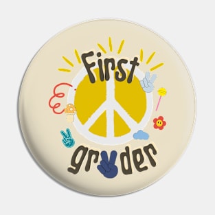 First grader peace sign Pin