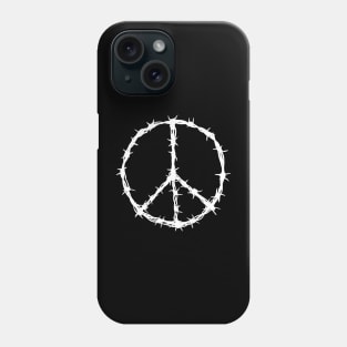 Barbed Wire Peace Sign (white print) Phone Case