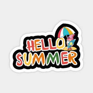 Hello summer with a beach dwarf Magnet