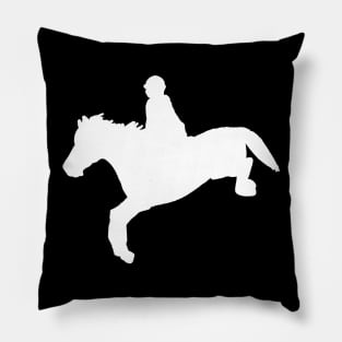 white horse jumping Pillow