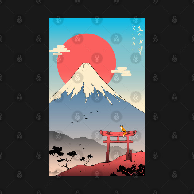 Ikigai in Mt. Fuji Back Print by Vincent Trinidad Art