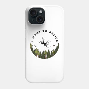 I Want to Belive - Shadow Ship - Circle - White - Sci-Fi Phone Case