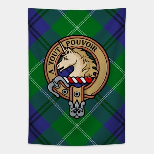 Clan Oliphant Crest over Tartan Tapestry