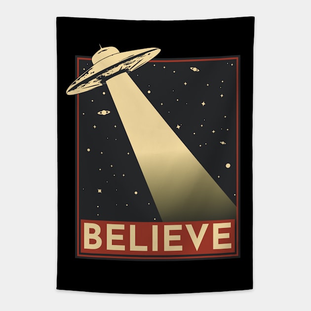 Believe UFO Tapestry by TKsuited