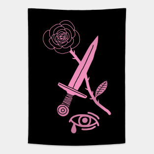 Dagger, Rose & Eye (Pink) Tapestry