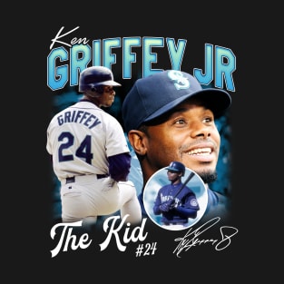 Ken Griffey Jr The Kid Basketball Legend Signature Vintage Retro 80s 90s Bootleg Rap Style T-Shirt