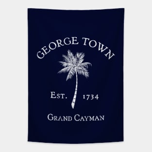 George Town Grand Cayman Islands Vintage Palm Tapestry