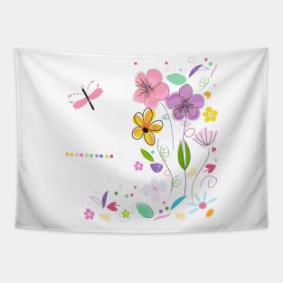 Decorative springtime abstract flowers Tapestry