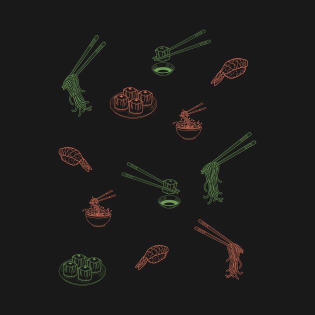 Japanese foods graphic pattern by yourstruly