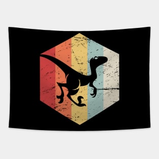 Retro Vintage Velociraptor Dinosaur Tapestry