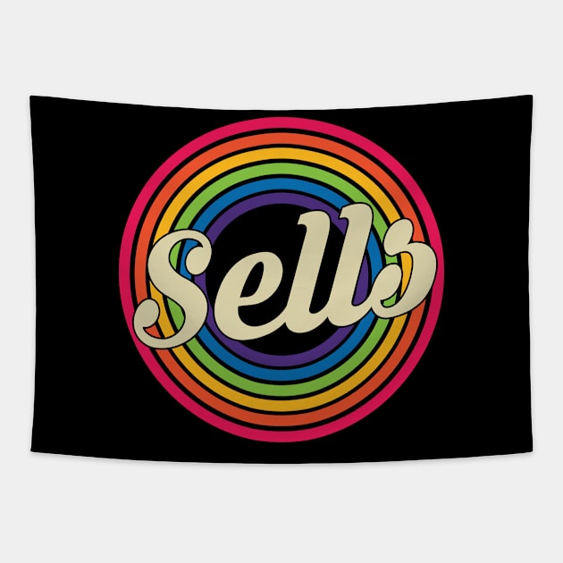 Sells - Retro Rainbow Style Tapestry by MaydenArt