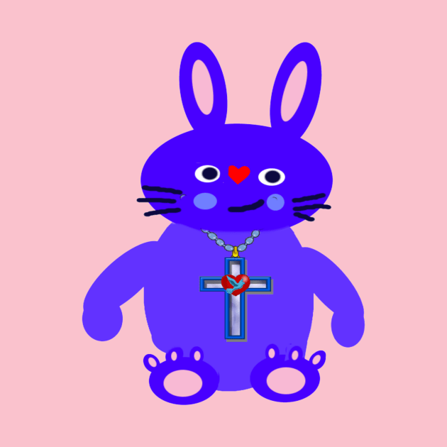 BLUE BUNNY With CHRISTIAN CROSS by SHOW YOUR LOVE