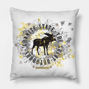 NH Moose Medallion (Black and Yellow) Pillow