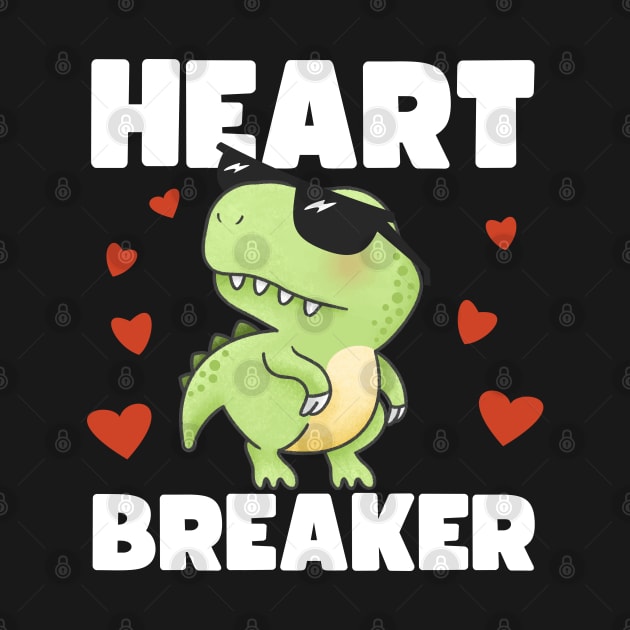 KIDS VALENTINES HEART BREAKER T-REX (HEARTS VERSION) by apparel.tolove@gmail.com