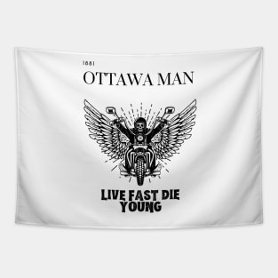 live fast die young motorcycle ottawa man design Tapestry