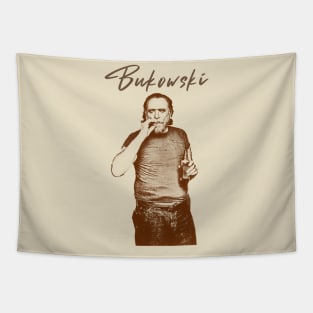 Charles Bukowski - retro vintage sketches Tapestry