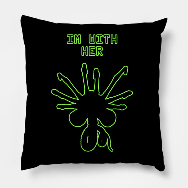 Aliens Face Hugger Pillow by Parsonsarts