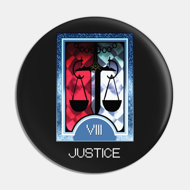 Justice Arcana Tarot Card Pin by loveandlive