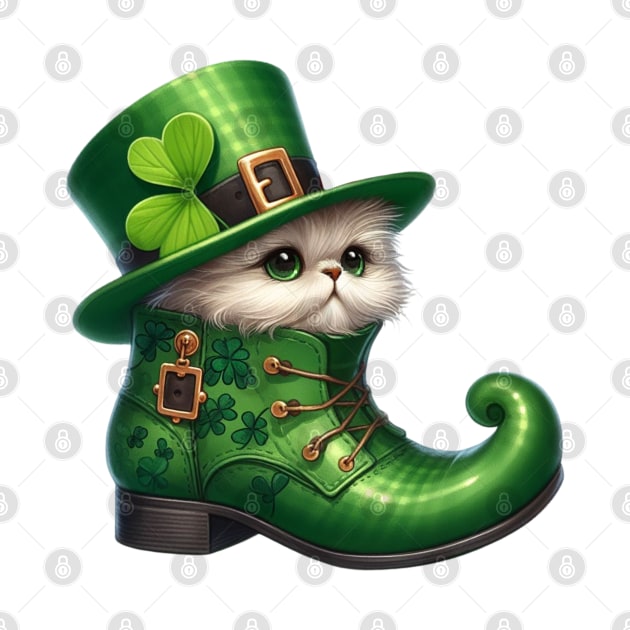 Scottish Fold Cat Shoes For Patricks Day by Chromatic Fusion Studio