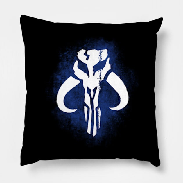 Mythosaur (blue) Pillow by YelloCatBean