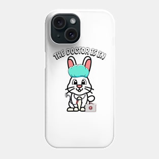 Cute white rabbit is a doctor Phone Case