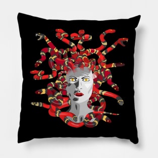 Red snake gorgon Pillow