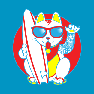 Surf Maneki Neko! Version 3 T-Shirt