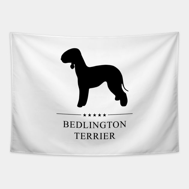 Bedlington Terrier Black Silhouette Tapestry by millersye