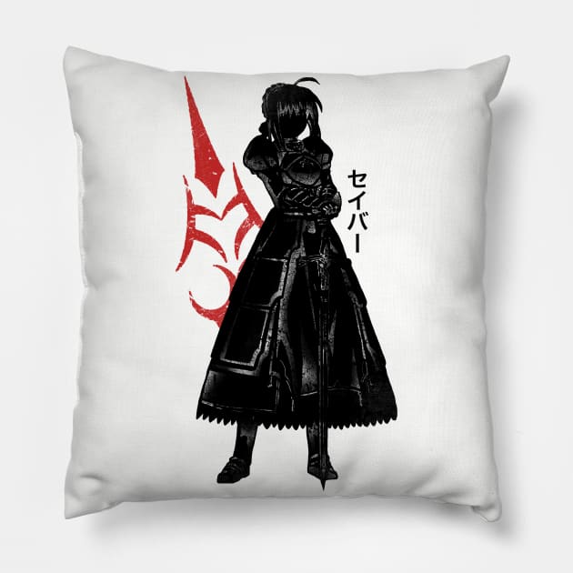 Crimson Swordswoman Pillow by FanFreak