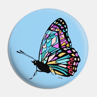 Badass Mosaic Butterfly Character Pin