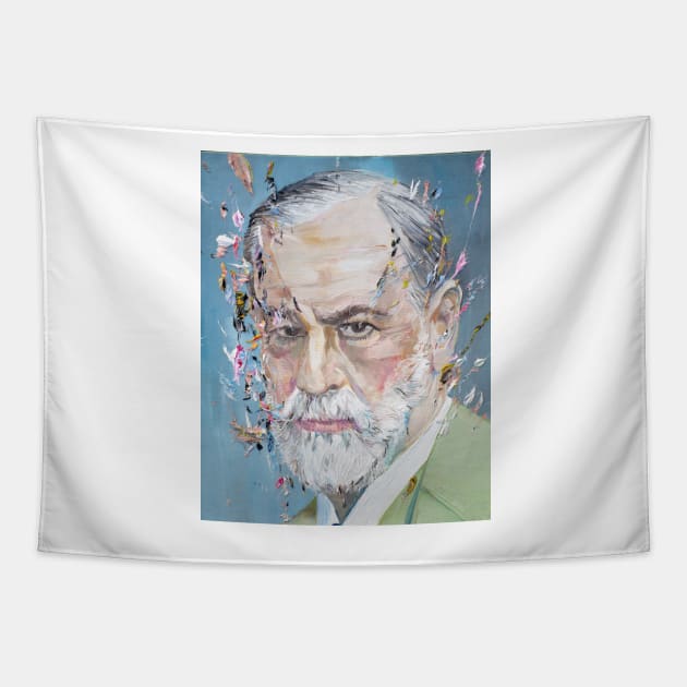 SIGMUND FREUD - oil portrait Tapestry by lautir