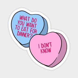 Funny Candy Heart Dinner Magnet