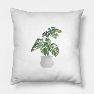Potted Monstera Plant Pillow