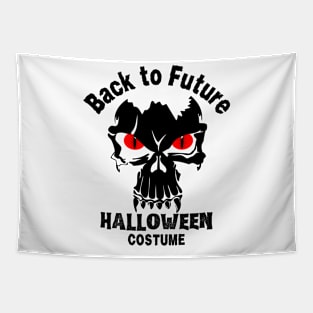 Back to future halloween light skull design Tapestry