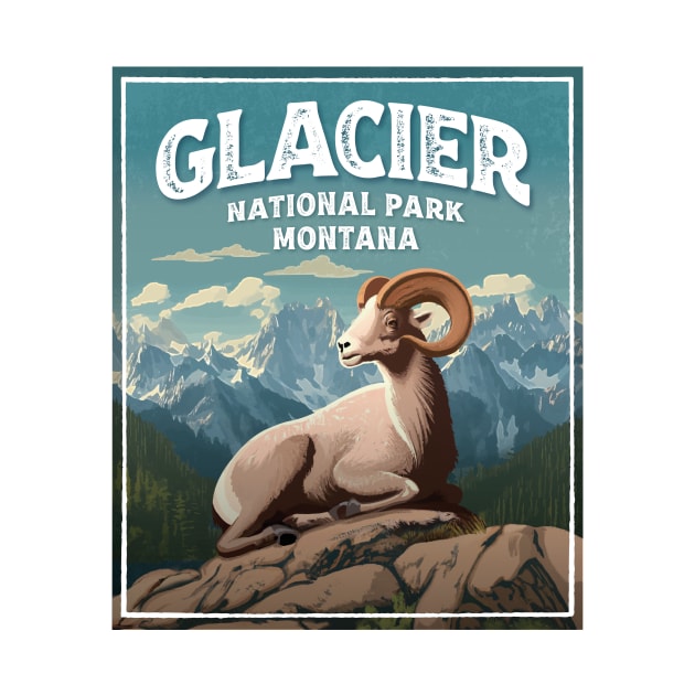 Glacier National Park Bighorn Sheep by MarkusShirts