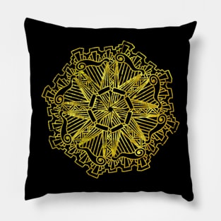 Harp Mandala Skyline Yellow Pillow