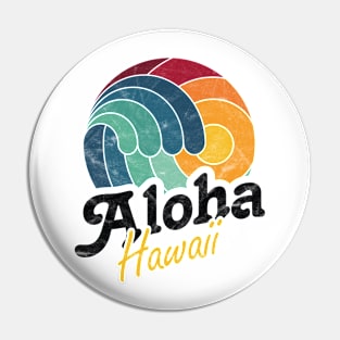 Aloha Hawaii USA Cali Surfing Surf Sunset Wave Pin