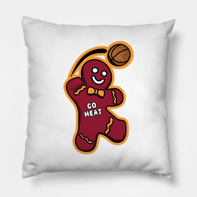 Miami Heat Gingerbread Man Pillow by Rad Love